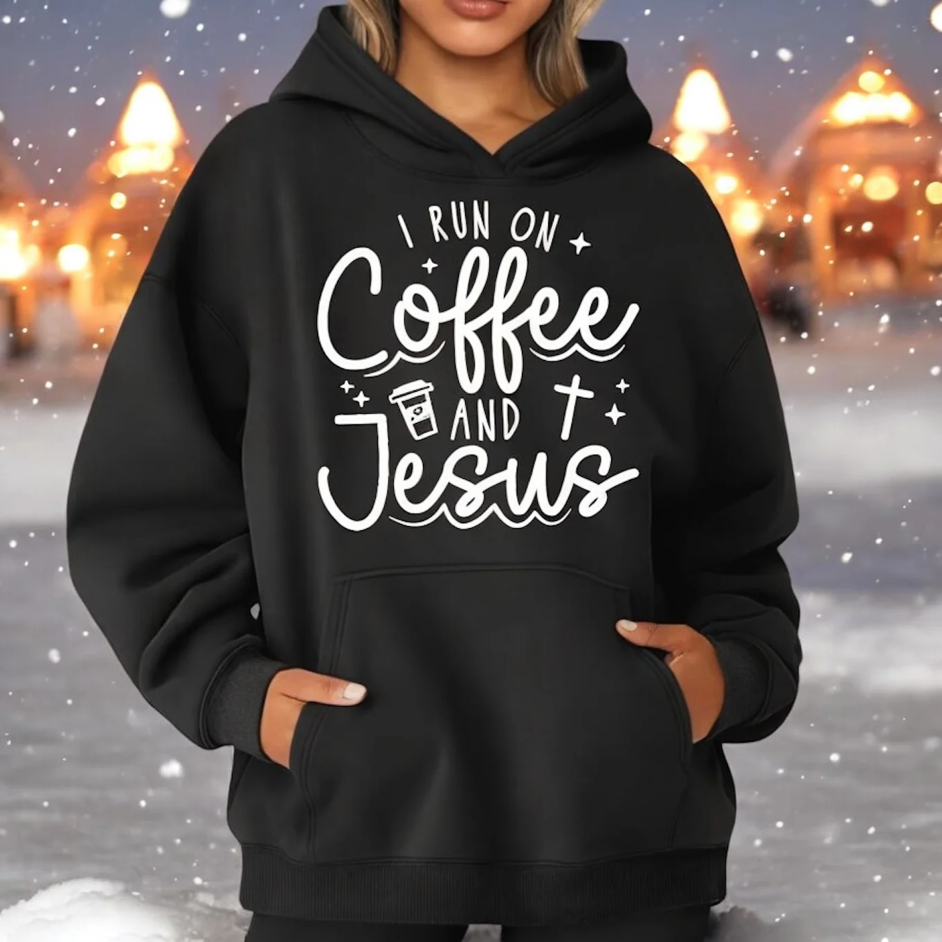 I RUN OF COFFEE AND JESUS Hoodie - Image 2